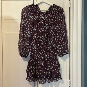 Bloomingdale’s Aqua Girls Purple floral dress with mesh sleeves